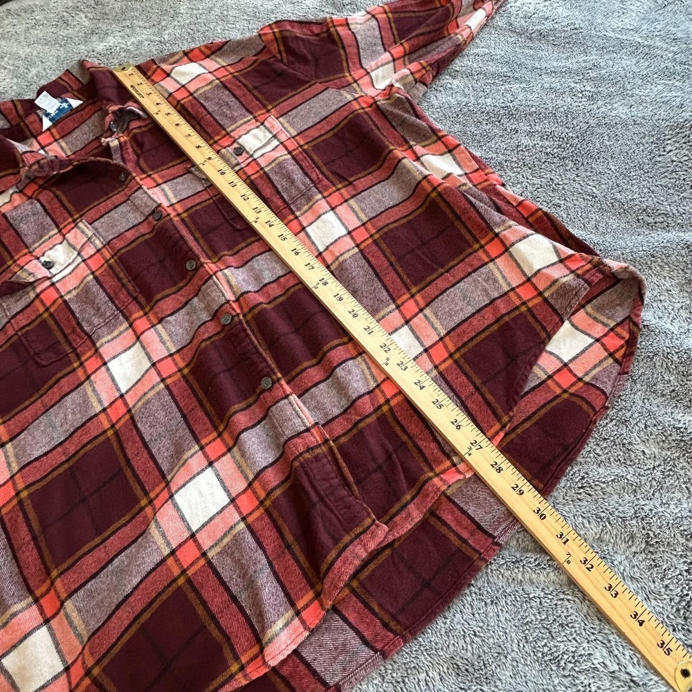 Old Navy Women Boyfriend Shirt XXL Flannel Button‎ Up Grunge Plaid Y2K 17668x - Picture 8 of 10
